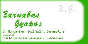 barnabas gyopos business card